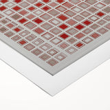 Abstract geometric rolled canvas art showcasing vibrant colors and intricate shapes, designed to enhance modern decor. Ideal for contemporary living spaces, this artwork adds a bold, artistic touch.