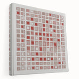 Abstract geometric stretched canvas artwork showcasing a vibrant color palette with sharp angles and intricate patterns, ideal for modern home decor.