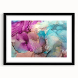 Abstract splatter frame with a black mat showcasing vibrant paint splashes, ideal for modern decor. Perfect for adding artistic flair to any room.