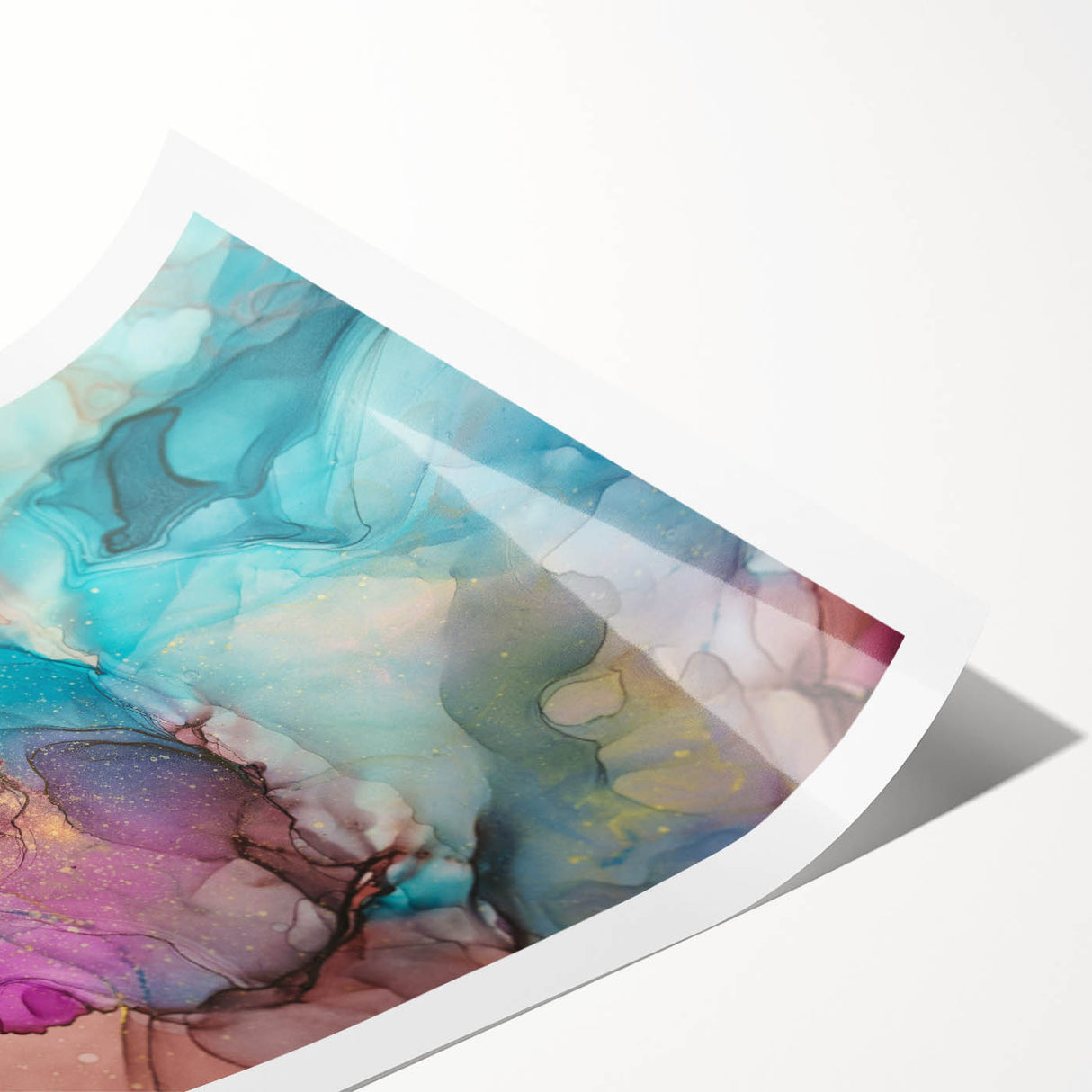 Abstract splatter art print showcasing vibrant colors, perfect for modern home decor, featuring intricate designs that add a dynamic touch to any space.