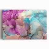 Abstract splatter art stretched canvas showcasing vibrant colors in a dynamic design, perfect for modern home decor or office spaces, adding a contemporary touch.