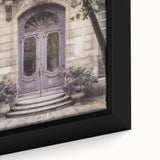 Extra large framed canvas featuring a black door design with colorful, textured art, ideal for living room decor.