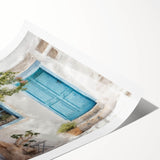 Extra large rolled print featuring line art flowers and Greek architecture in black and white.