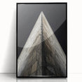 Large abstract wall art featuring geometric shapes in black and white, framed in acrylic, suitable for modern art wall decor.