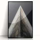 Large abstract wall art featuring geometric shapes in black and white, framed in acrylic, suitable for modern art wall decor.