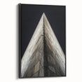 Black and white vintage poster art of landscape architecture on a framed canvas, ideal for bedroom decor.