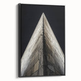 Black and white vintage poster art of landscape architecture on a framed canvas, ideal for bedroom decor.