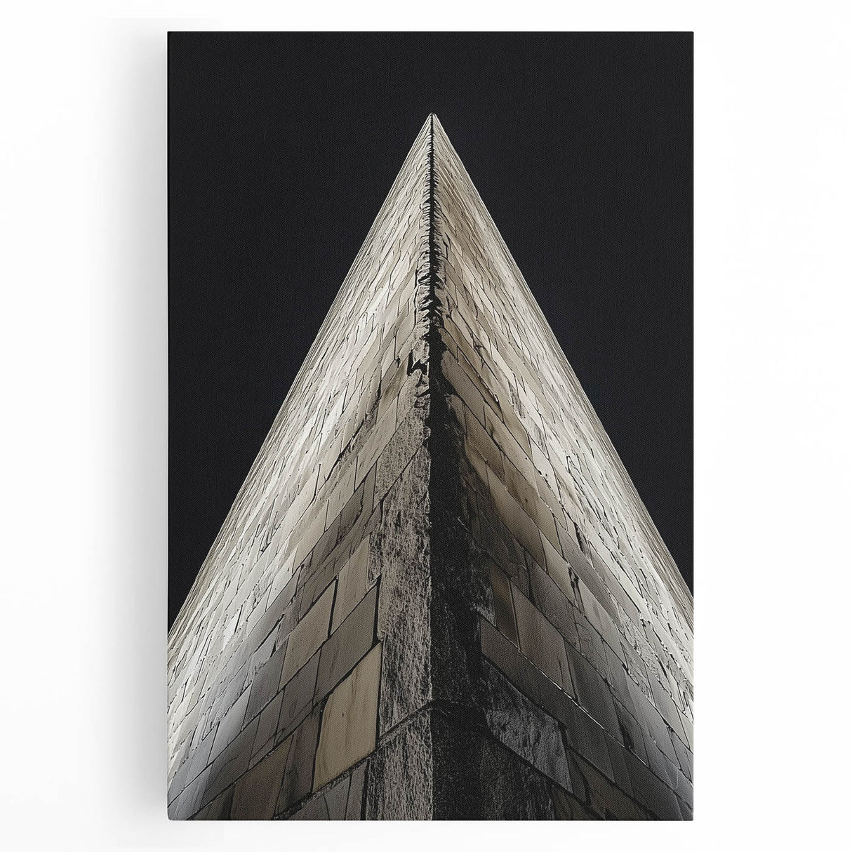 Large black and white architectural print on stretched canvas, ideal for kitchen wall art.
