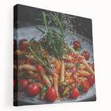 Large canvas print featuring an array of colorful dishes, ideal for kitchen wall art.