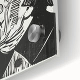 Black and White Expressionist Portrait – Abstract Monochrome Wall Art