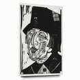 Black and White Expressionist Portrait – Abstract Monochrome Wall Art