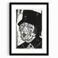 Black and White Expressionist Portrait – Abstract Monochrome Wall Art
