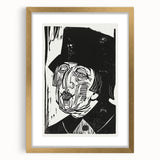 Black and White Expressionist Portrait – Abstract Monochrome Wall Art