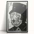 Black and White Expressionist Portrait – Abstract Monochrome Wall Art