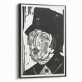 Black and White Expressionist Portrait – Abstract Monochrome Wall Art