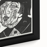 Black and White Expressionist Portrait – Abstract Monochrome Wall Art
