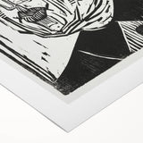 Black and White Expressionist Portrait – Abstract Monochrome Wall Art