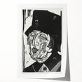 Black and White Expressionist Portrait – Abstract Monochrome Wall Art
