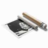 Black and White Expressionist Portrait – Abstract Monochrome Wall Art