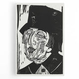 Black and White Expressionist Portrait – Abstract Monochrome Wall Art