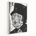 Black and White Expressionist Portrait – Abstract Monochrome Wall Art