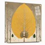 Acrylic glass wall art featuring a vibrant floral and botanical design, showcased from the side with decorative pins, perfect for modern home decor.