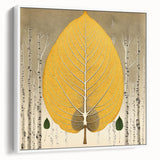 Framed canvas wall art featuring a vibrant floral and botanical design with lush greenery, displayed in a stylish white frame, perfect for home decor.