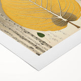 Vibrant rolled canvas wall art showcasing an intricate floral and botanical design with lush green leaves, perfect for home decor and enhancing interior aesthetics.