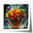 Rolled print of vibrant fruit and floral art, ideal for dining room wall decor.