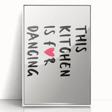 Art deco poster featuring a stylized, geometric food illustration in black and white tones on a framed acrylic panel.