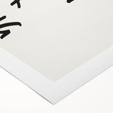 Art deco poster featuring a monochrome culinary theme on rolled canvas, suitable for dining room or bathroom wall decor.