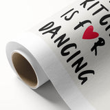 Art deco poster of stylized fruits in pastel colors on rolled canvas, suitable for dining room or nursery wall art.