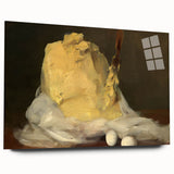 Large abstract wall art featuring assorted pastries in vibrant colors on acrylic glass.