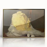 Large art print of assorted pastries in a mid-century modernist style, framed in gold acrylic.