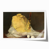 Rolled canvas print featuring an array of pastries in soft pastel shades, ideal for art wall dining room.