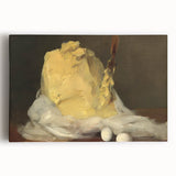 Black and white large art print of assorted pastries on stretched canvas, suitable for kitchen wall art.