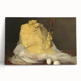 Black and white photo of assorted pastries on a stretched canvas, suitable as large kitchen wall art.