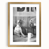 Extra large abstract art print featuring textured brush strokes in earthy tones, framed in gold, ideal for living room decor.