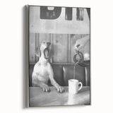 Landscape art painting on framed canvas depicting colorful vintage poster art, ideal for enhancing black wall decor.