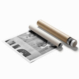 Large rolled print of a floral art design in muted earth tones, ideal for classy bathroom wall art.