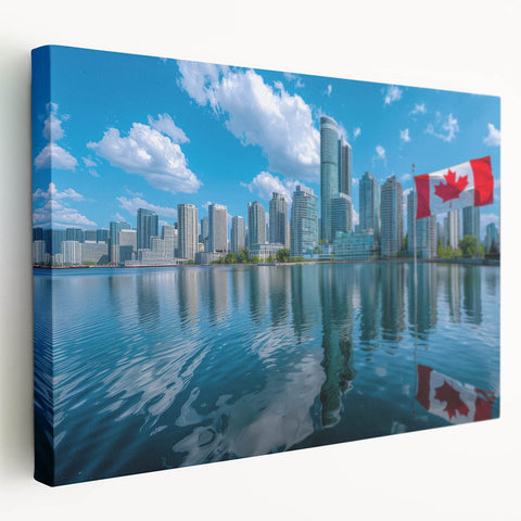 Patriotic Canadian Flag & Cityscape Prints - Canadian Heritage Wall Art
