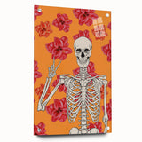 Floral Skeleton Halloween Wall Art - Spooky Chic Halloween Decor
