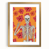 Floral Skeleton Halloween Wall Art - Spooky Chic Halloween Decor