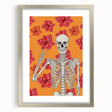 Floral Skeleton Halloween Wall Art - Spooky Chic Halloween Decor