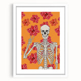 Floral Skeleton Halloween Wall Art - Spooky Chic Halloween Decor
