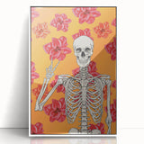 Floral Skeleton Halloween Wall Art - Spooky Chic Halloween Decor