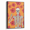 Floral Skeleton Halloween Wall Art - Spooky Chic Halloween Decor