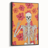 Floral Skeleton Halloween Wall Art - Spooky Chic Halloween Decor