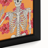 Floral Skeleton Halloween Wall Art - Spooky Chic Halloween Decor