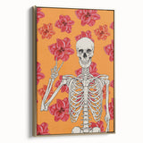Floral Skeleton Halloween Wall Art - Spooky Chic Halloween Decor